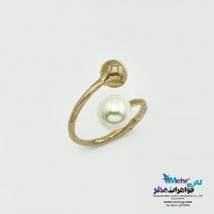 انگشتر طلا - طرح مروارید نشان-MR0638